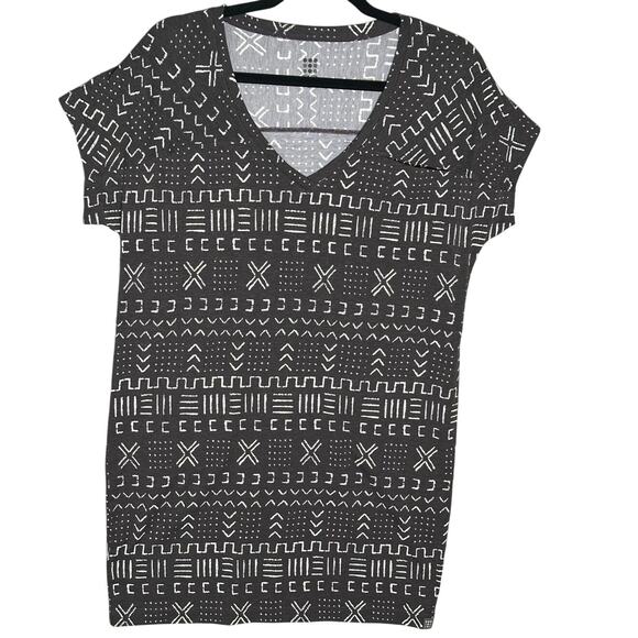 Title Nine NWT Sz S Hiolani‎ T-Shirt Dress Mudcloth Print Stretch Comfort Active - Picture 1 of 10
